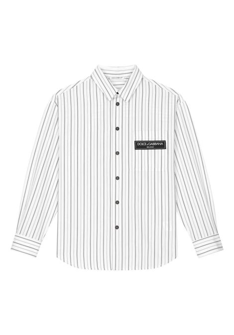 Camicia a righe con logo Dolce&Gabbana Kids DOLCE&GABBANA KIDS | CAMICIE | L44S18FR5Z7S8051